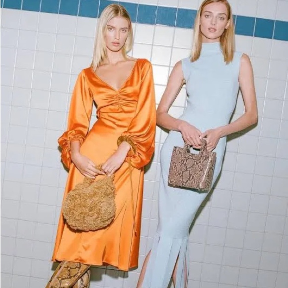 Elegant Tan Snakeskin Handbag